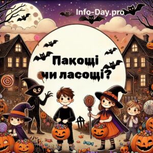 "Пакощі чі ласощі" гелловінська вітальна листівка для